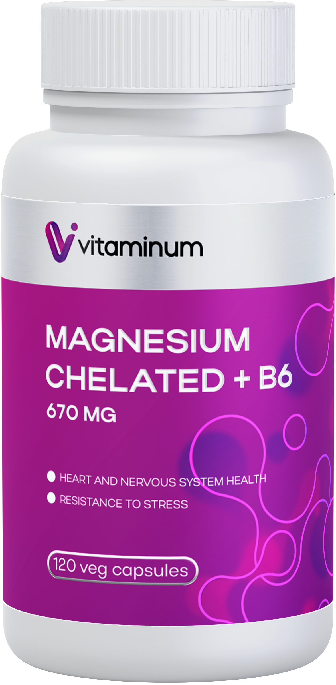  Vitaminum МАГНИЙ ХЕЛАТ + витамин В6 (670 MG) 120 капсул 800 мг  в Рубцовске